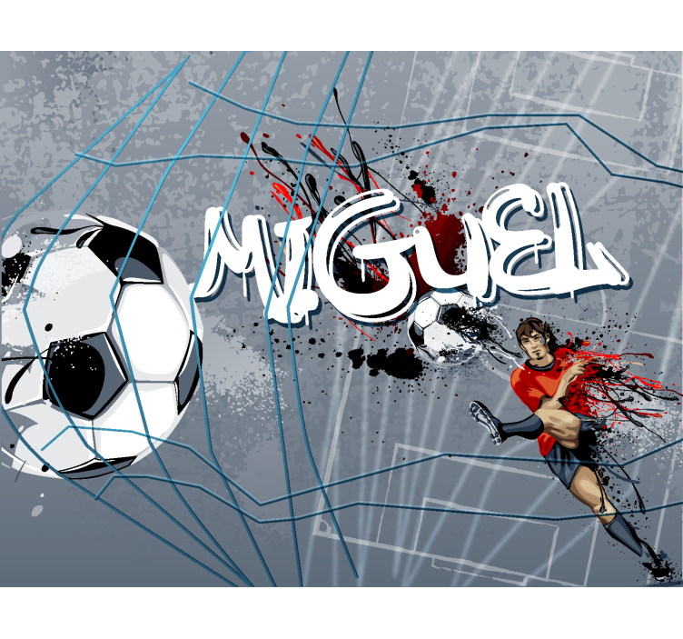 Mural de parede juvenil gol de jogador de futebol - TenStickers