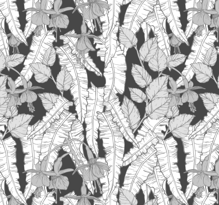 Mural de parede escritório design de floresta tropical cinza - TenStickers