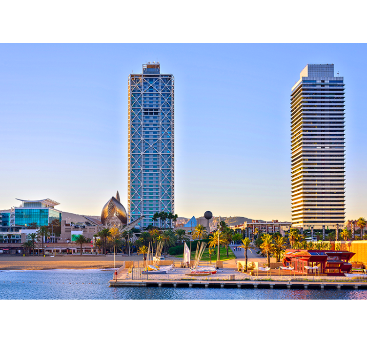 Mural de parede Barcelona vista costeira - TenStickers