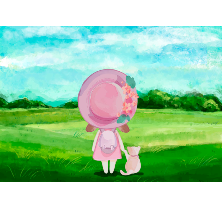 Mural de parede infantil cena de fantasia pastoral - TenStickers