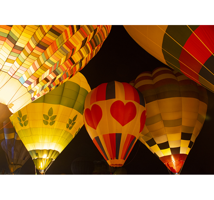 Mural de parede céu vôo de balões de coração - TenStickers