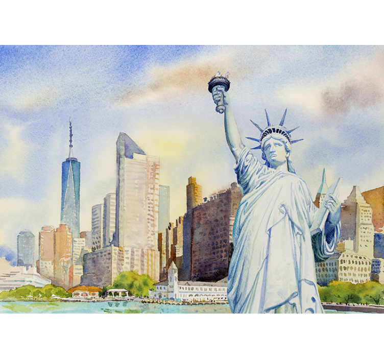 Fotomural de Nova York Estátua da Liberdade a aquarela - TenStickers