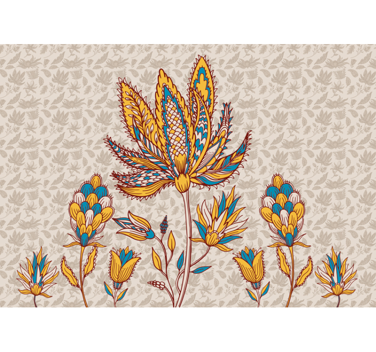 Fotomurais flores Conjunto de flores paisley - TenStickers