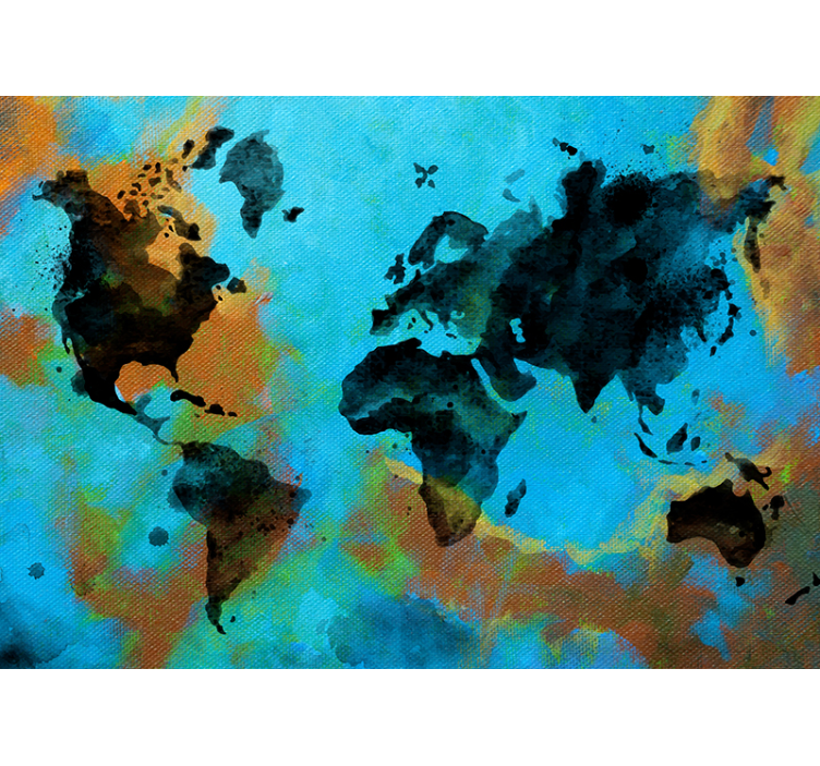 Murais de Parede Mapa do mundo pintado - TenStickers