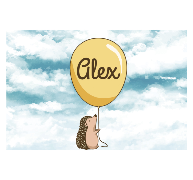 Autocolante porco-espinho com balão com nome - TenStickers