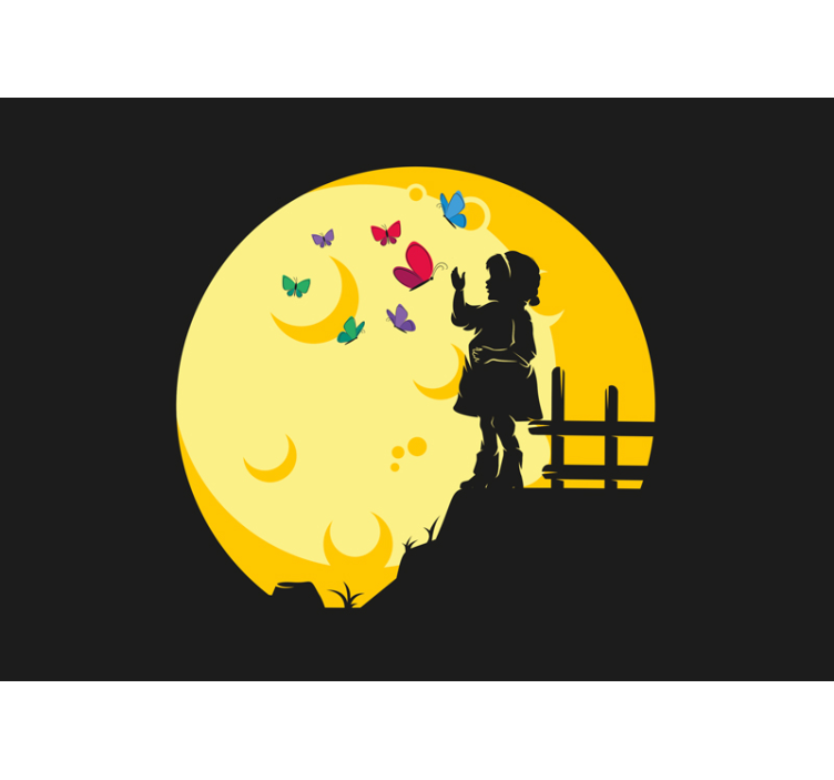 Mural de parede bebés silhuetas de borboletas - TenStickers