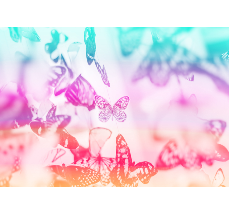 Fotomurais flores cena de jardim com borboletas - TenStickers