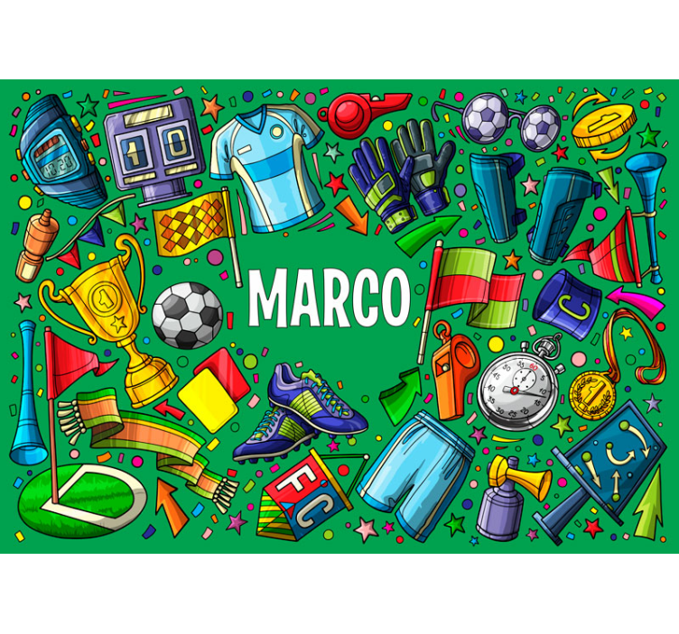 Murais de Parede Paixão por futebol com nome - TenStickers