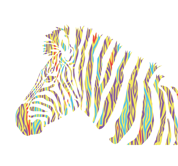 Mural de parede animais listras de zebra vibrantes - TenStickers