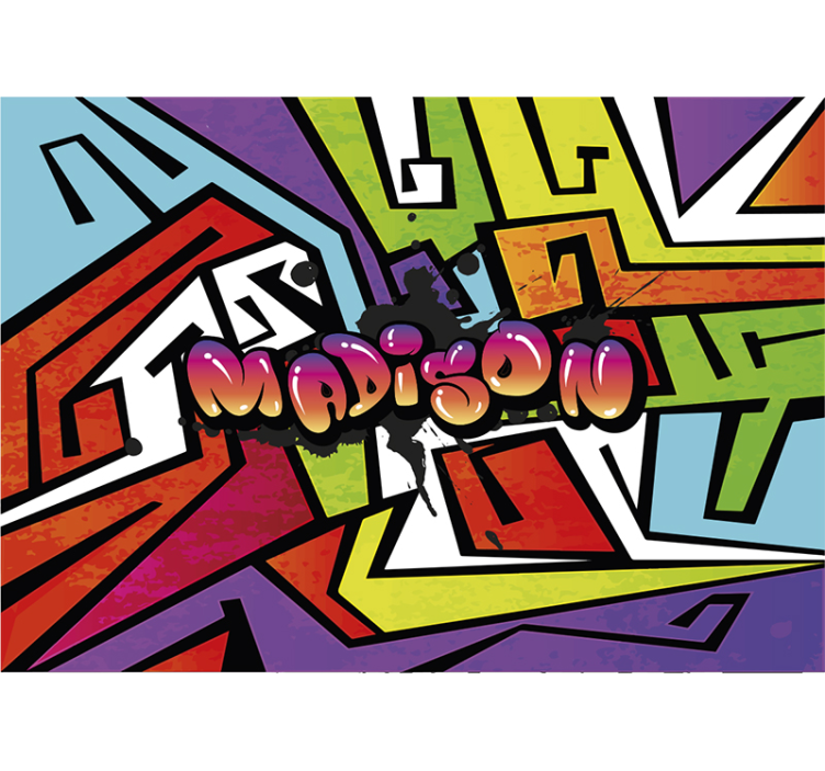 fotomural de parede personalizado de graffiti urbano - TenStickers