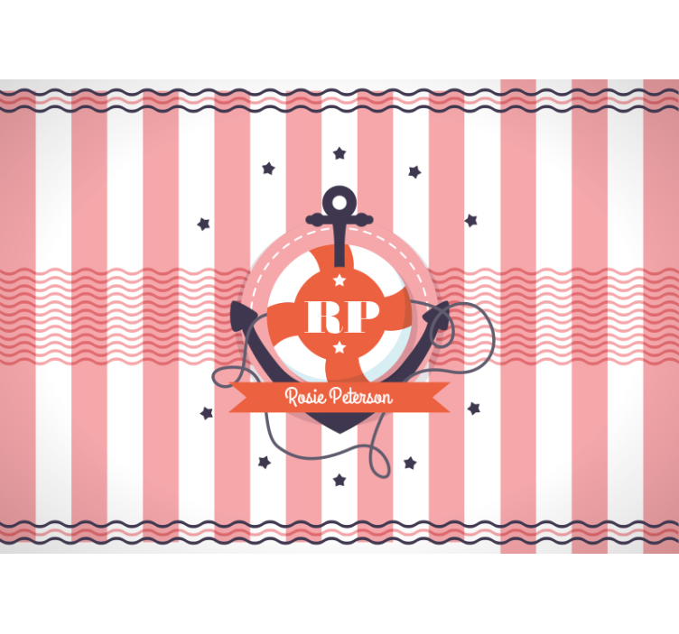 fotomural desenho geométrico marinho e rosa - TenStickers