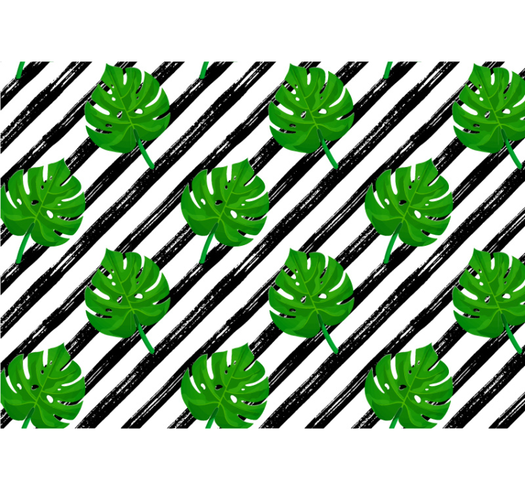 Mural de parede padrão de folhas tropicais - TenStickers