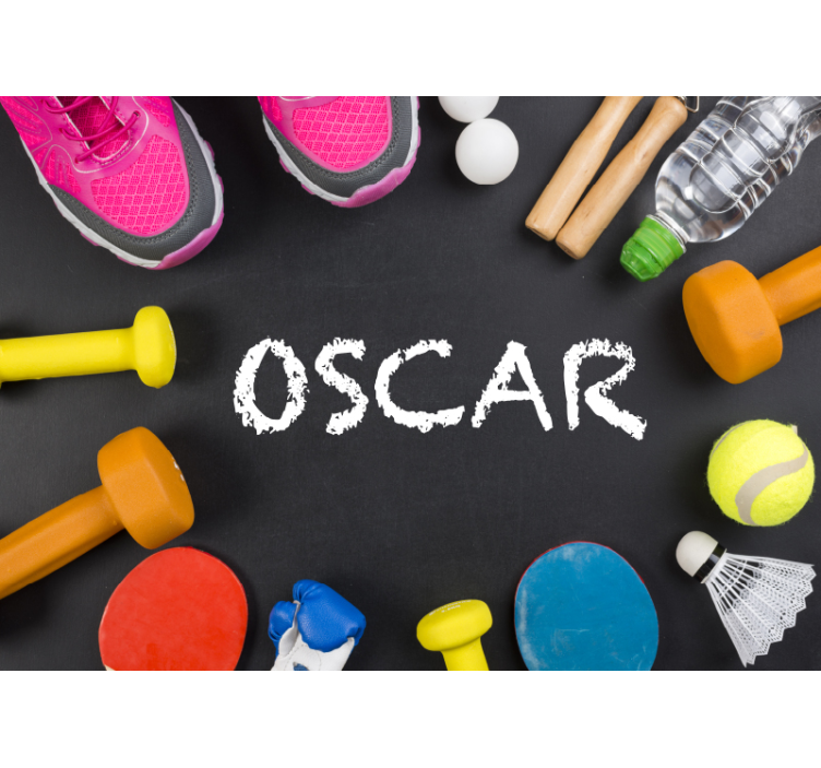 Mural de parede abstrato exibe itens essenciais de fitness - TenStickers