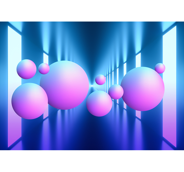 Murais de Parede 3D bolas flutuantes brilhantes - TenStickers