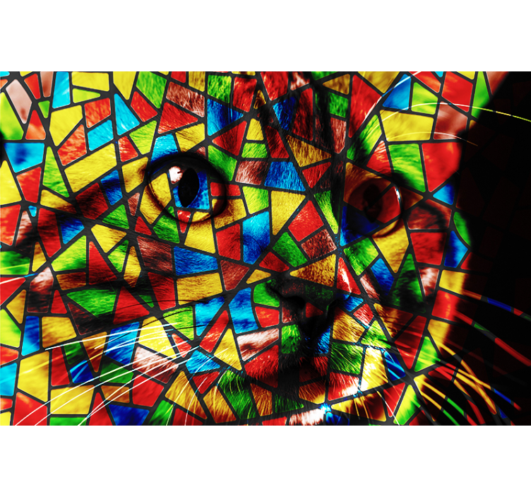 Murais de Parede Gato em vitral - TenStickers