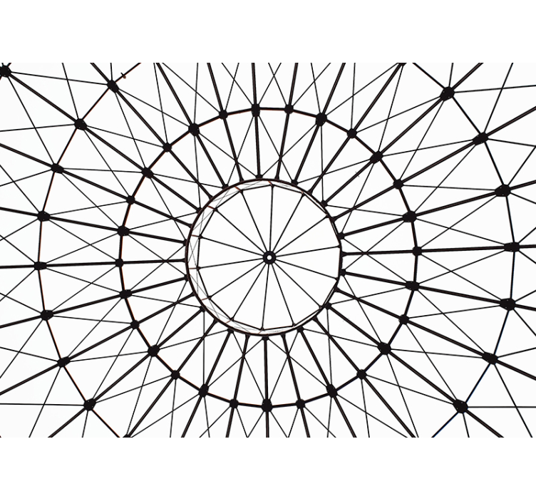 Murais de Parede 3D Fundo geométrico e esfera branca - TenStickers