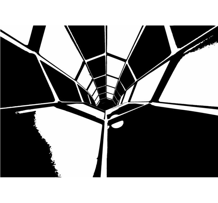 Mural de parede abstrato vista em perspectiva geométrica - TenStickers