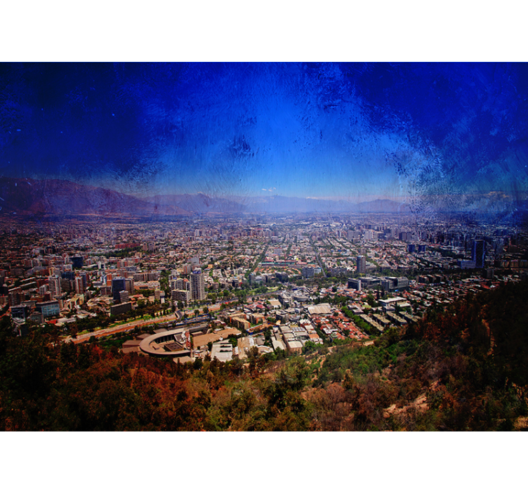 Fotomurais cidades e países vista panorâmica desfocada - TenStickers