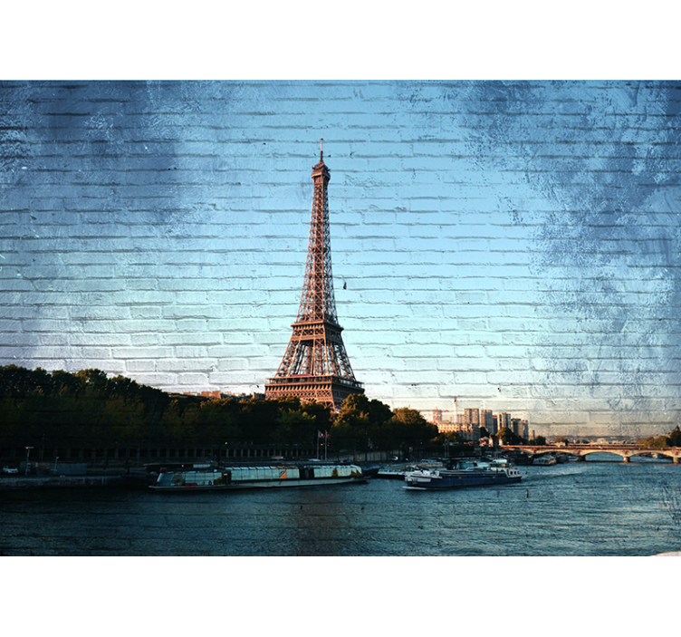 Fotomurais cidades e países Tijolo de textura da torre eiffel par - TenStickers
