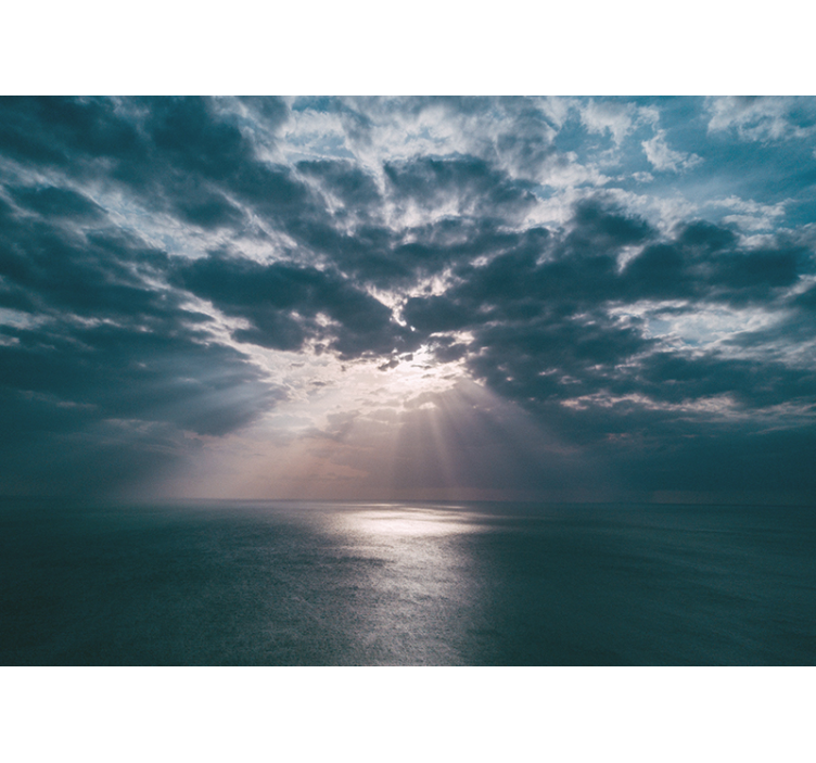 Mural de parede natureza raio de luz oceânico - TenStickers