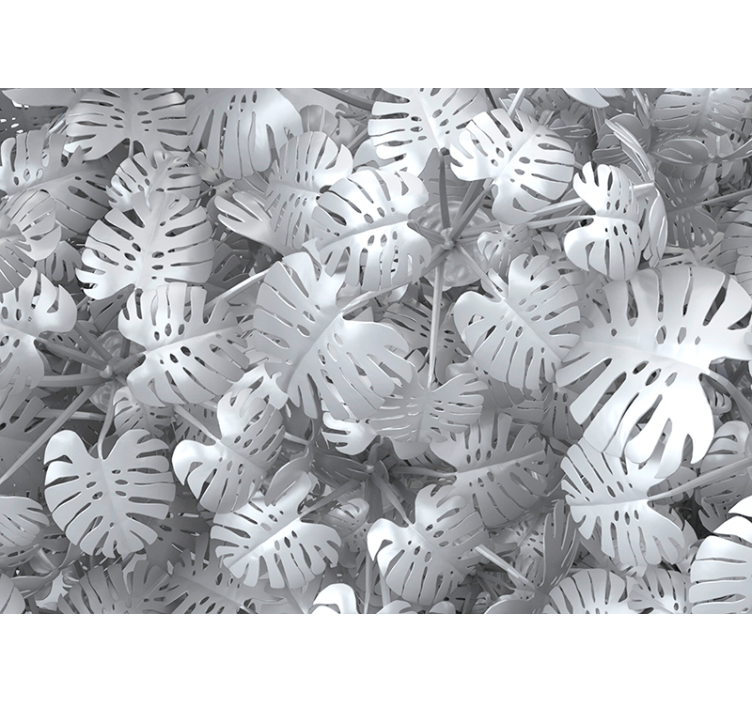 Mural de parede natureza padrão de folha de monstera - TenStickers