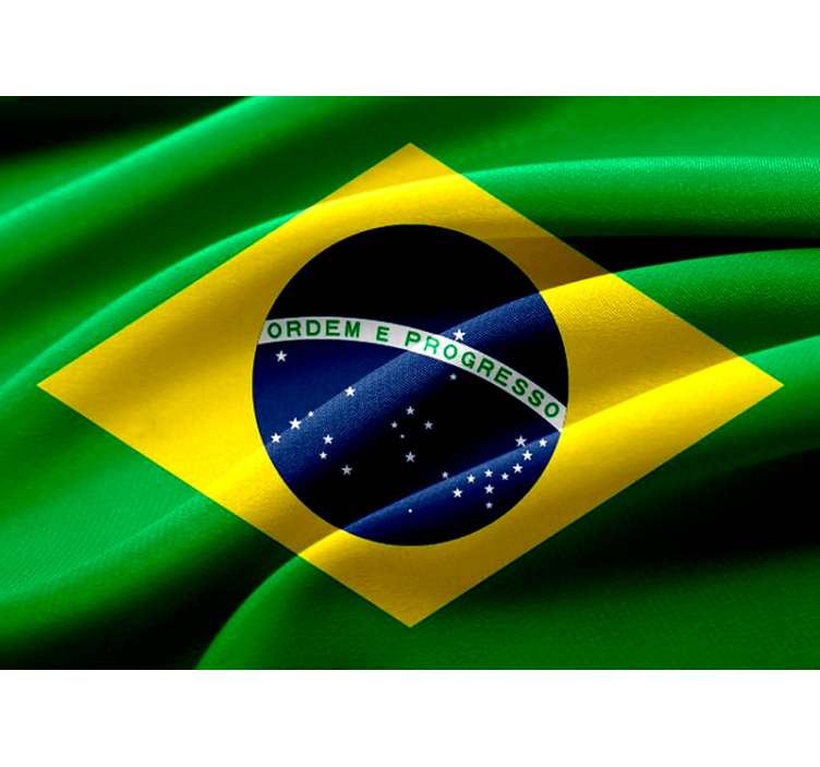 Fotomurais cidades e países Bandeira brasileira - TenStickers