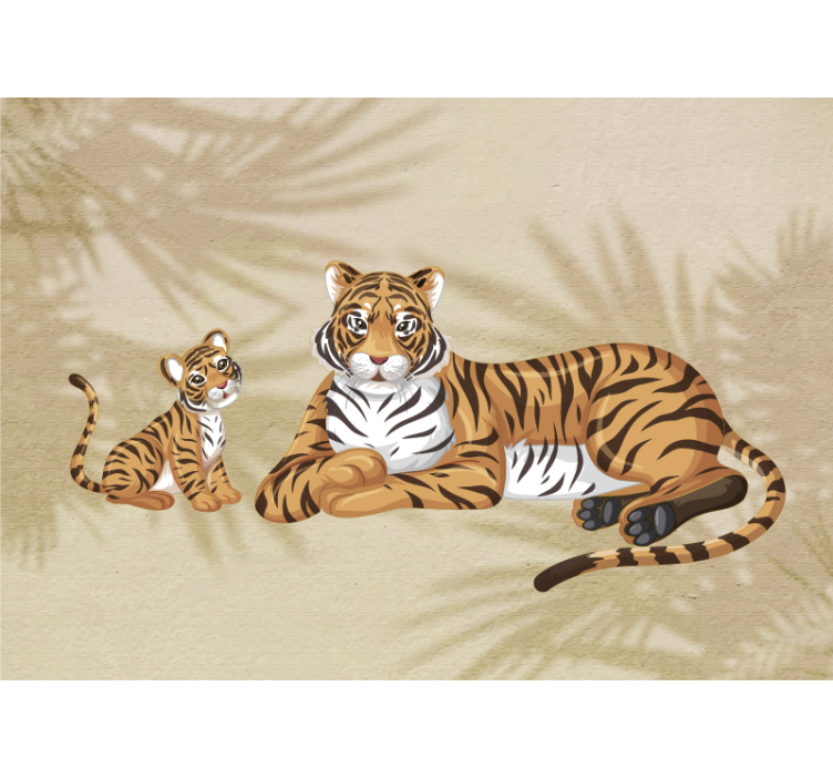 Bebê e mãe tigre fotomural - TenStickers