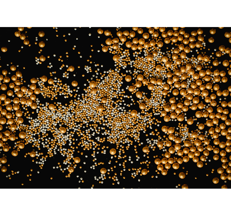 Mural de parede abstrato padrão de esferas douradas - TenStickers