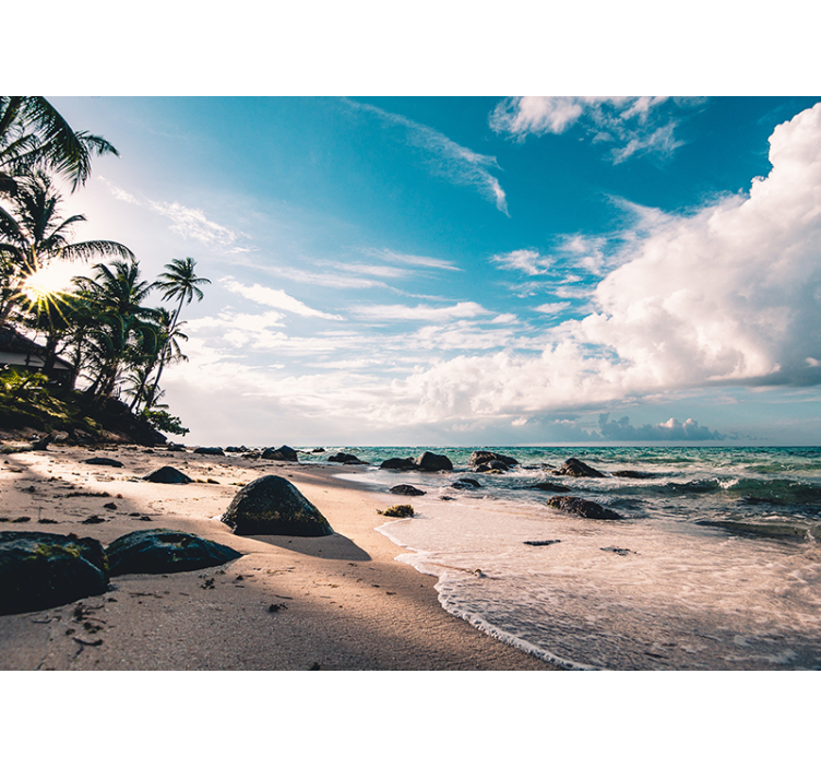 Fotomural costa de praia tropical - TenStickers