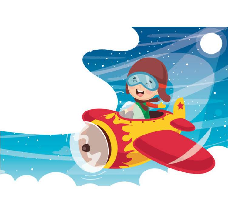 Desenhando com murais de parede de crianças aviadores - TenStickers