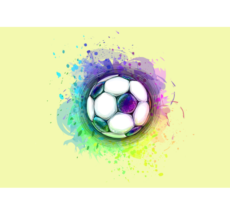 Mural de parede música bola de futebol colorida - TenStickers
