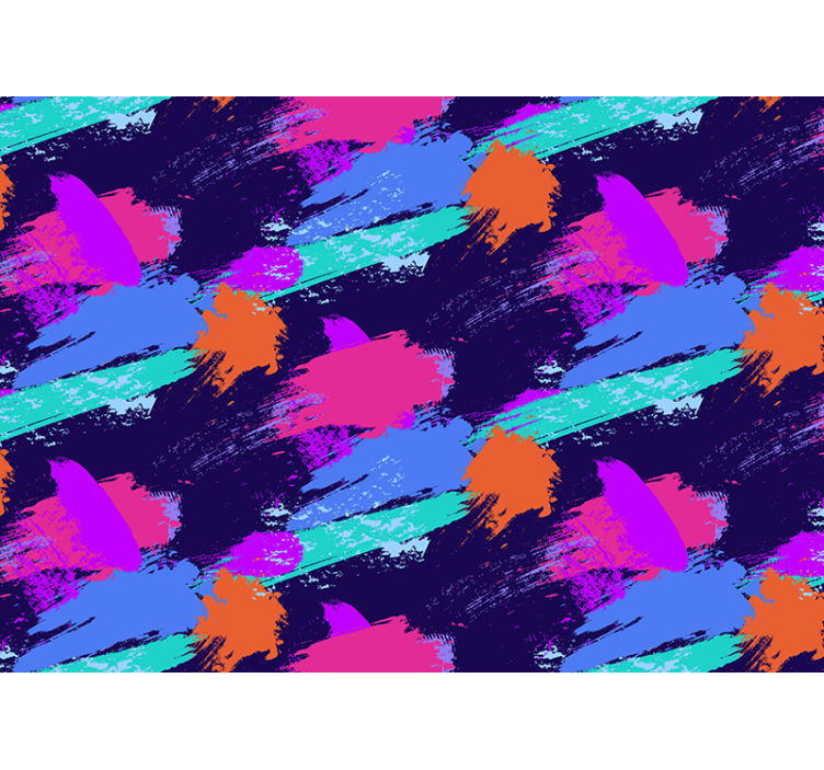 Mural de parede abstrato com pinceladas coloridas - TenStickers