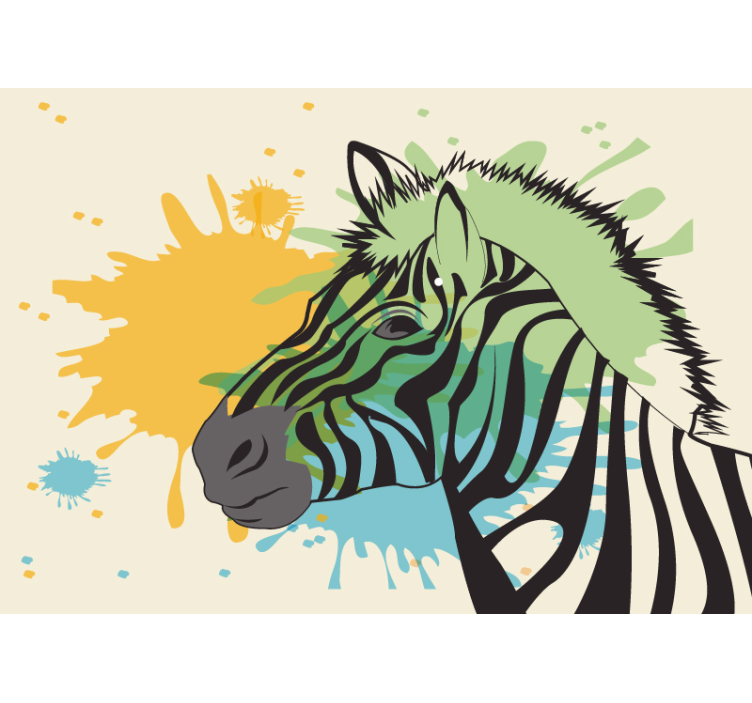 Mural de parede animais arte splash de zebra - TenStickers