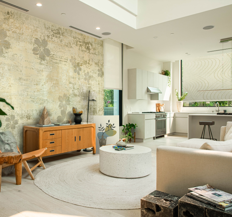 Mural de parede para a sala padrões delicados de flores - TenStickers