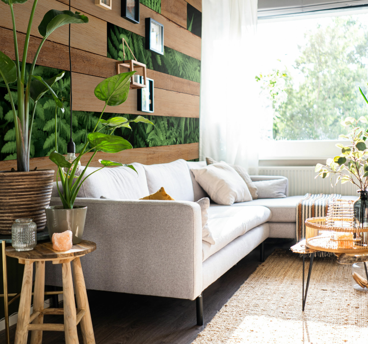 Mural de parede natureza camadas de vegetação exuberante - TenStickers