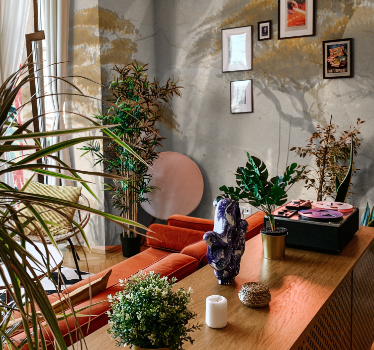 Mural de parede para a sala silhuetas graciosas de árvores - TenStickers