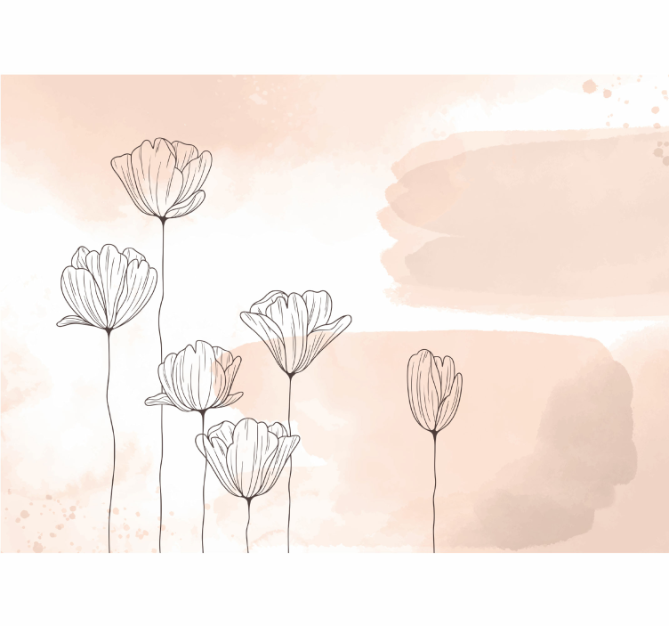 Murais de Parede Linha de flores - TenStickers