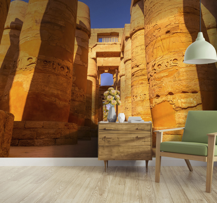 fotomural de parede de arte clássica com colunas egípcia - TenStickers