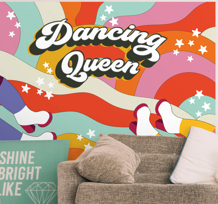 Dancing queen background vintage fotomural de parede - TenStickers