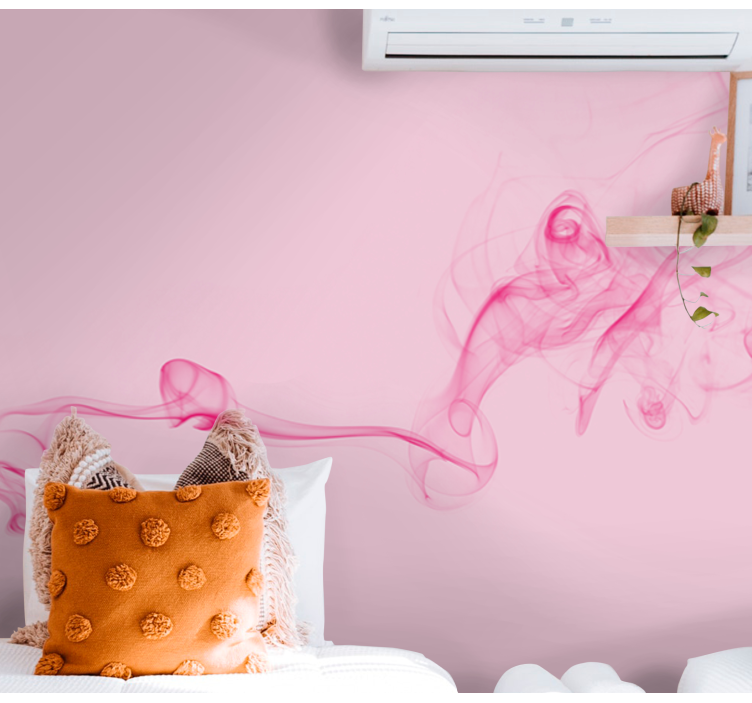 Murais de parede com linhas suaves de ondas suaves rosa - TenStickers
