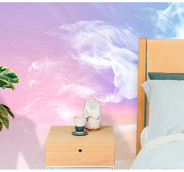 Murais de parede de casamento rosa pastel fumaça - TenStickers