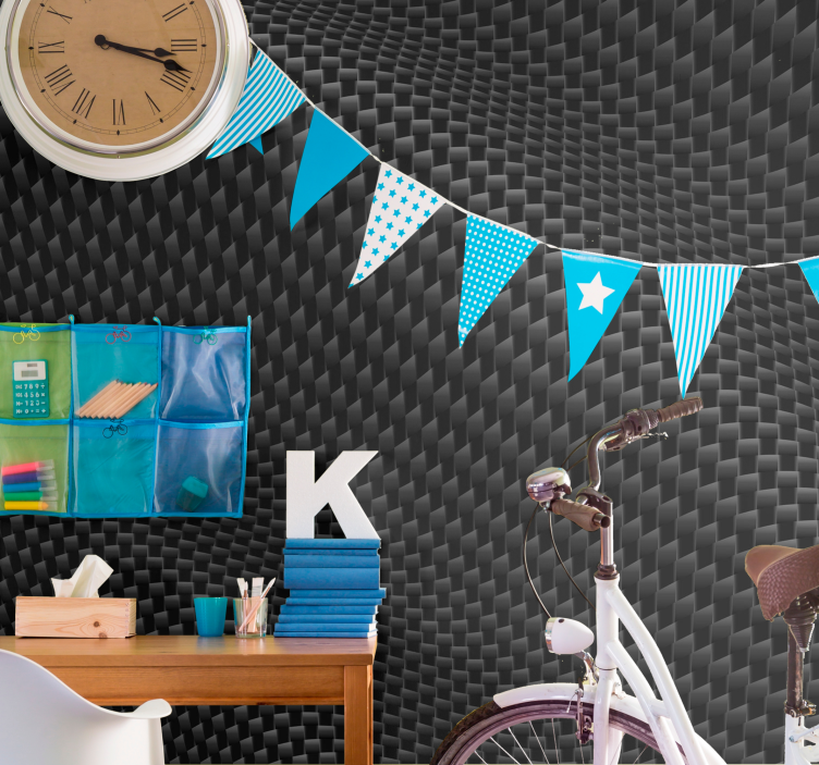 Murais de Parede 3D Fibra de carbono - TenStickers