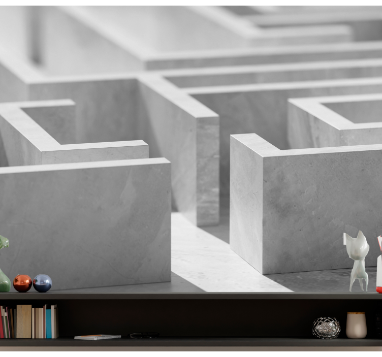 Murais de Parede 3D Labirinto branco - TenStickers