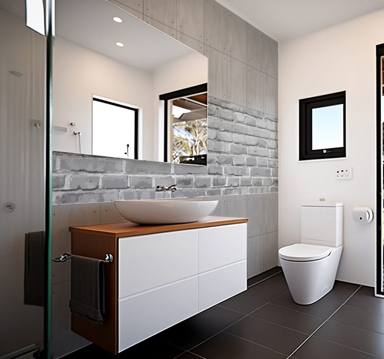 Fotomurais adesivos para casa de banho painéis de concreto - TenStickers