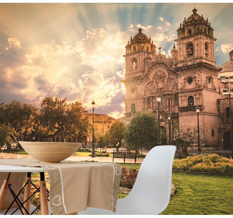 Fotomurais cidades e países catedral de cusco ao pôr do sol - TenStickers