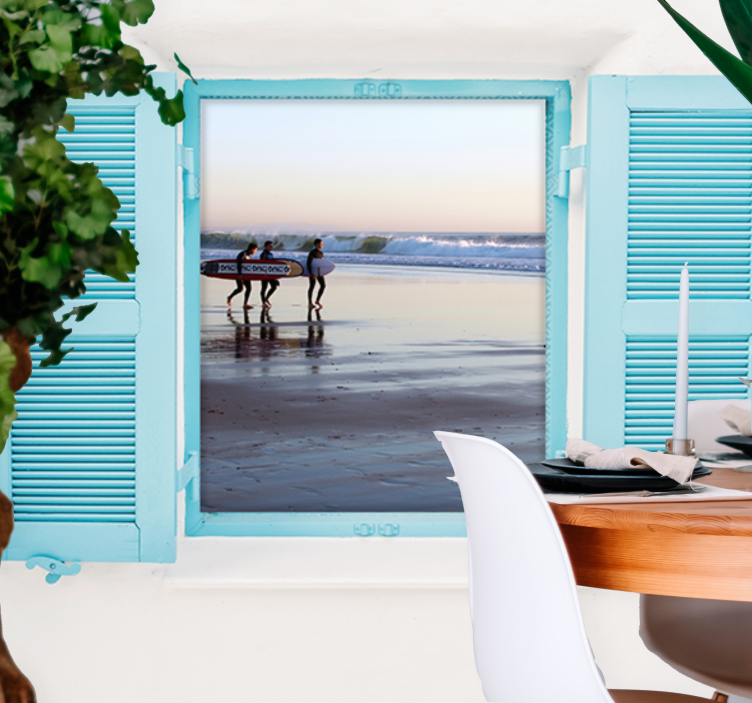 Fotomurais cidades e países cena de surf na praia - TenStickers