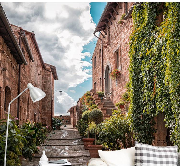 Fotomurais cidades e países charmosa rua italiana - TenStickers