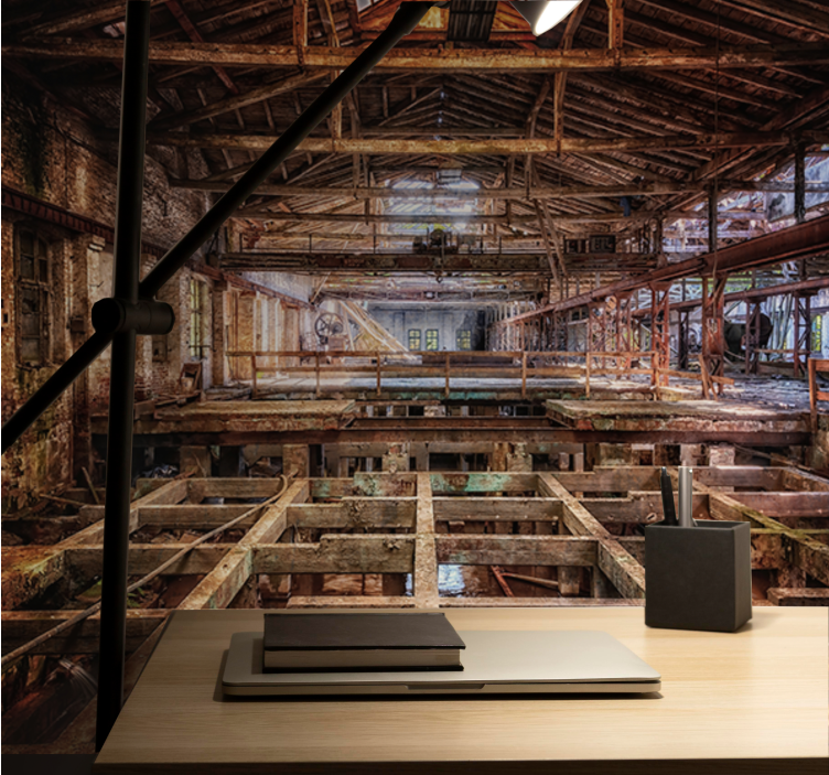 Fotomurais cidades e países espaço industrial abandonado - TenStickers