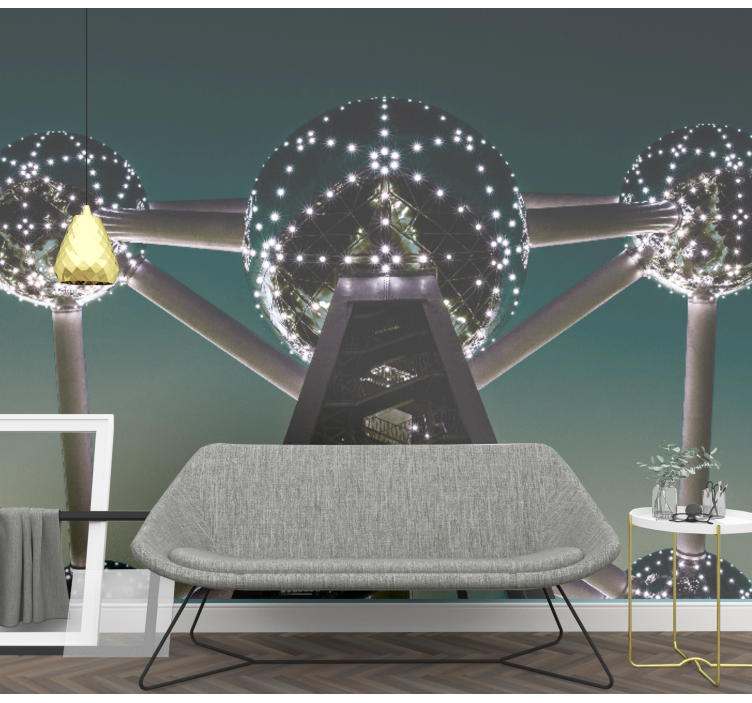 Fotomurais cidades e países estrutura do átomo de bruxelas - TenStickers