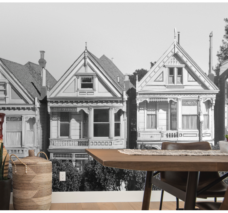 Fotomurais cidades e países fileira de casas vitorianas - TenStickers